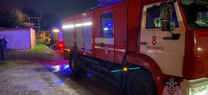 пожар В Красноярске на улице Кутузова